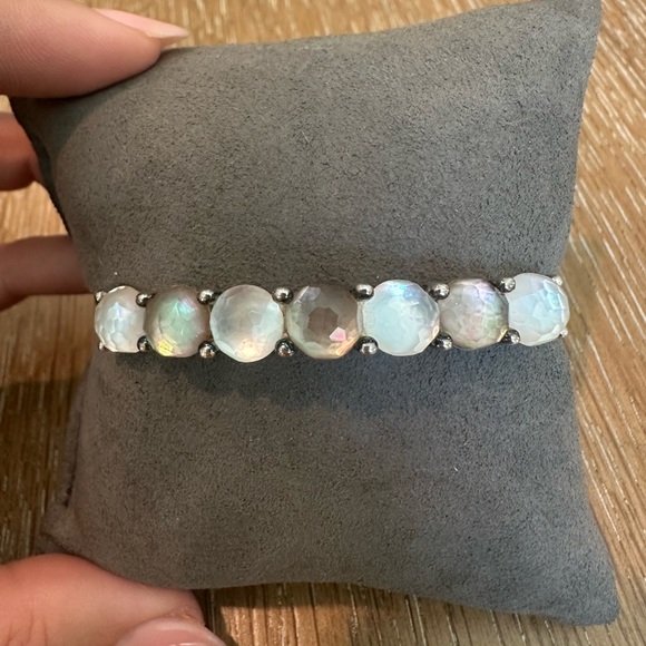 Ippolita Silver hinged stone bracelet